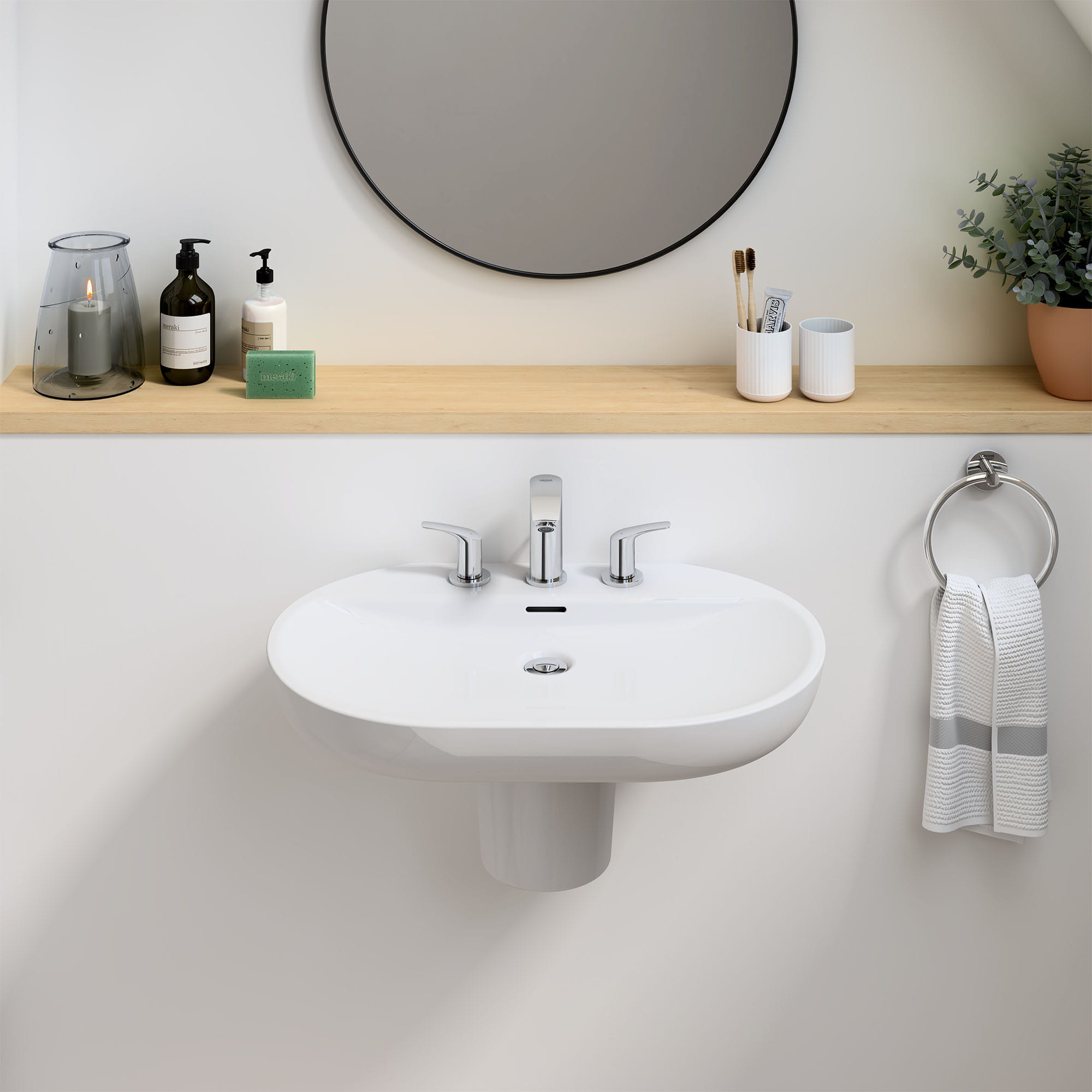 wall-mounted bathroom sink